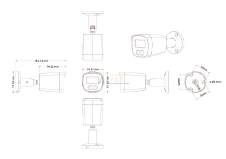 ATEC-H2P-304 HD-видеокамера, 2 (5) Мп, белый